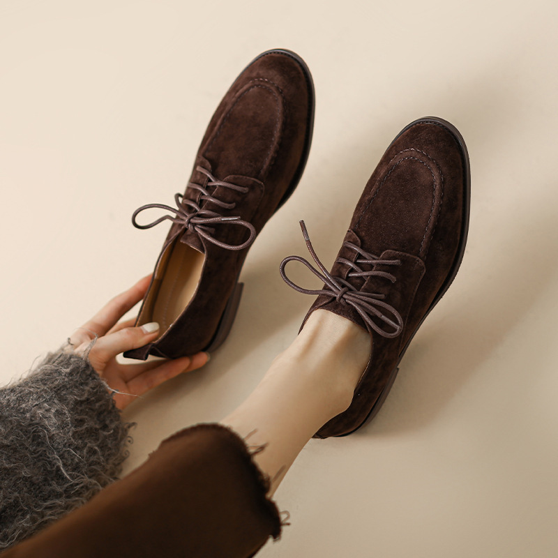 2025 الربيع والخريف جديد المرأ - مراجعة Oxford Lace Up Women وسعره
