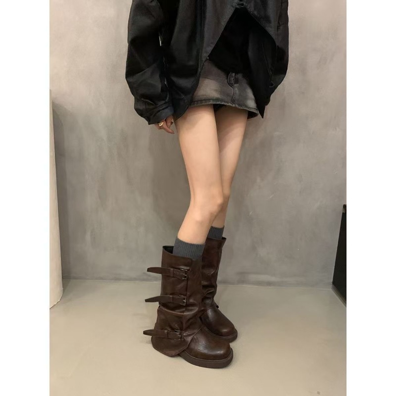 أحذية نسائية متوسطة الطول بتصم - مراجعة Knee High Boots Women وسعره