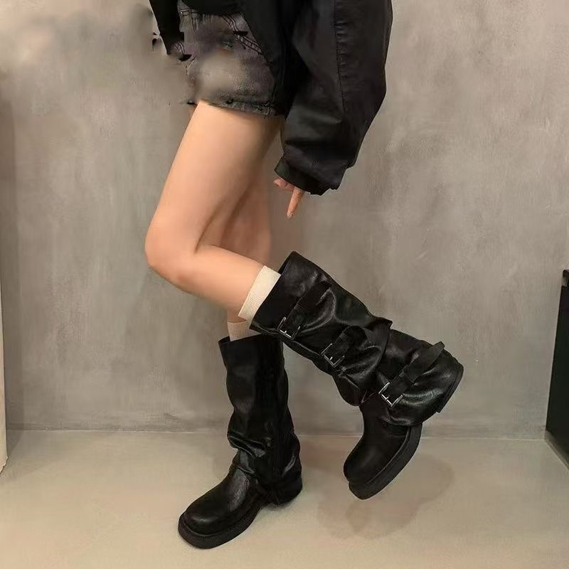أحذية نسائية متوسطة الطول بتصم - مراجعة Knee High Boots Women وسعره