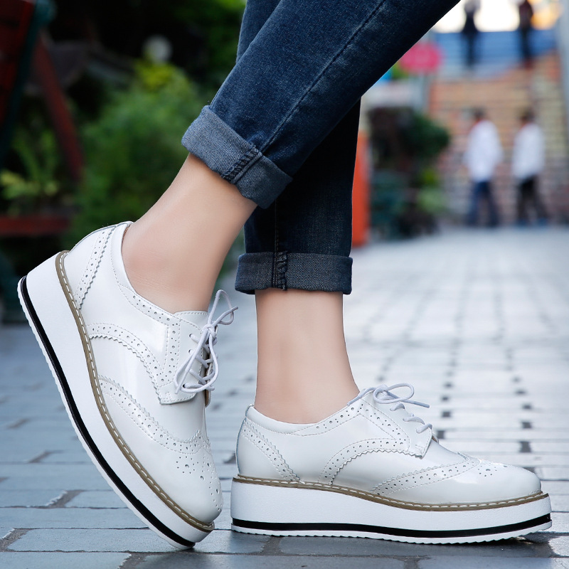 النساء أحذية خفيفة بدون كعب جل - مراجعة Oxford Lace Up Women وسعره